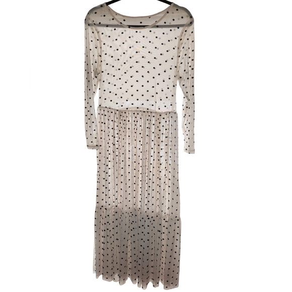 Torrid Mesh Polkadot Dress with Cream Under Slip Size 0 or 12/14 - Picture 9 of 11